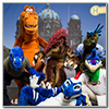 Eurofurence 2014 fursuit photoshoot. Preview picture of RedRaptor, Zed, Blue Raptor, …